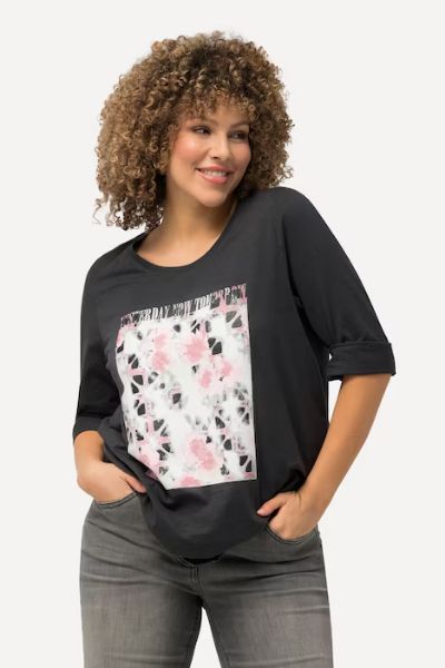 Veliki brojevi Majica A kroja s cvjetnim printom moda za punije