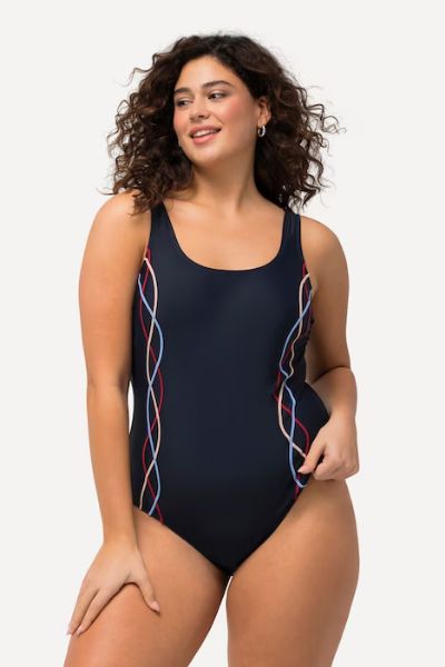 Veliki brojevi Kupaći kostim jednodijelni s prugama moda za punije