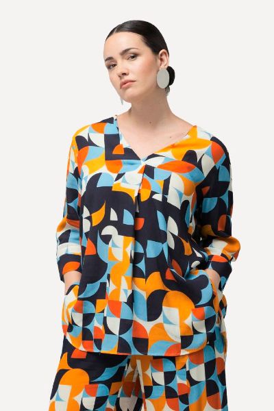 Veliki brojevi Bluza A kroja s grafičkim printom moda za punije