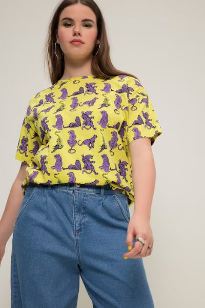 Veliki brojevi Majica kratkih rukava životinjskog printa moda za punije