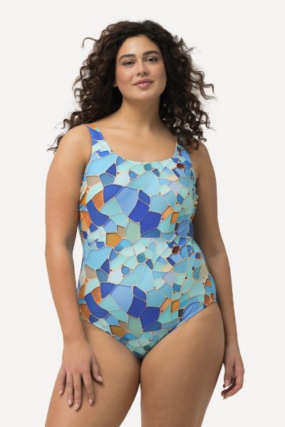 Veliki brojevi Kupaći kostim jednodijelni s geometrijskim printom moda za punije