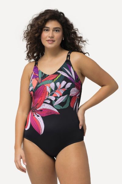 Veliki brojevi Kupaći kostim jednodijelni motiv cvijeća moda za punije