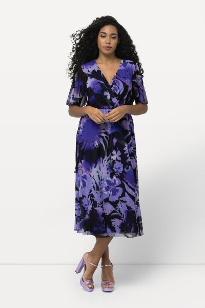 Veliki brojevi Haljina elegantna cvjetnog printa V izreza moda za punije