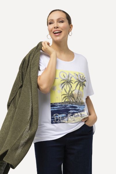 Veliki brojevi Majica kratkih rukava motiv plaže moda za punije
