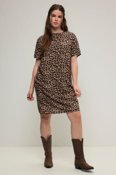 Veliki brojevi Haljina kraćeg kroja s printom leoparda moda za punije