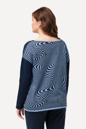 Plus size veliki brojevi Majica s motivom valova na leđima za punije