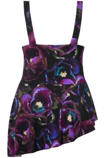 Plus size veliki brojevi Kupaći kostim  haljina s asimetričan s cvjetnim printom za punije