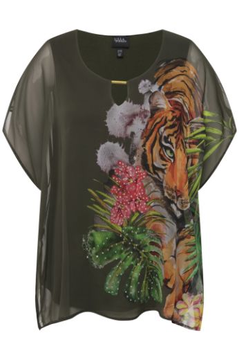 Plus size veliki brojevi Bluza s printom tigra za punije