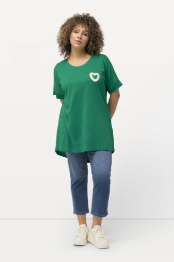 Plus size veliki brojevi Majica dužeg modela kratkih rukava s printom srca za punije