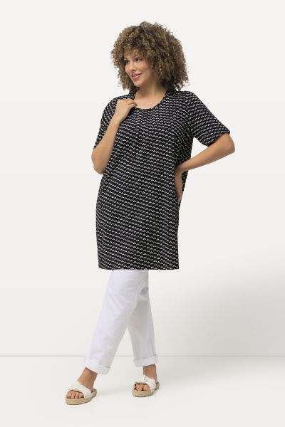 Veliki brojevi Tunika kratkih rukava  A kroja s minimalističkim printom moda za punije