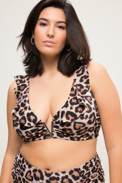 Veliki brojevi Kupaći kostim gornji dio s leopard printom moda za punije
