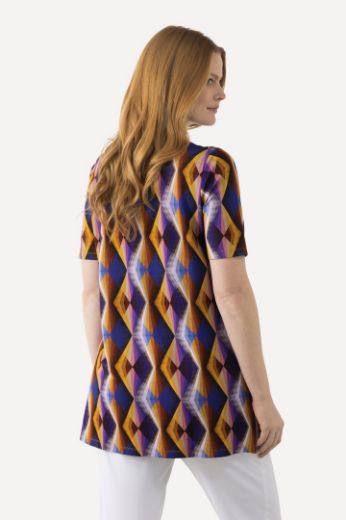 Plus size veliki brojevi Majica Slinky kratkih rukava s geometrijskim printom za punije