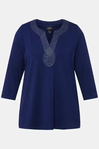 Plus size veliki brojevi Bluza s ukrasnim detaljem na ovratniku za punije