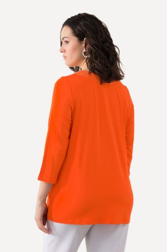 Plus size veliki brojevi Bluza s ukrasnim detaljem na ovratniku za punije