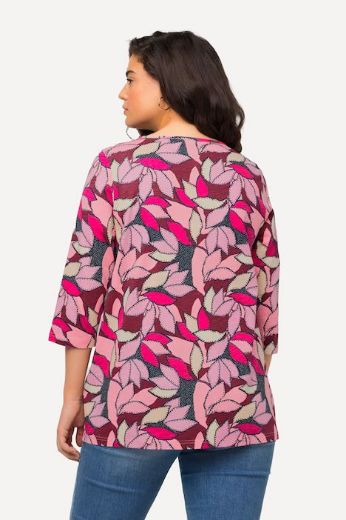 Plus size veliki brojevi Majica 3/4 rukavi motiv listova za punije