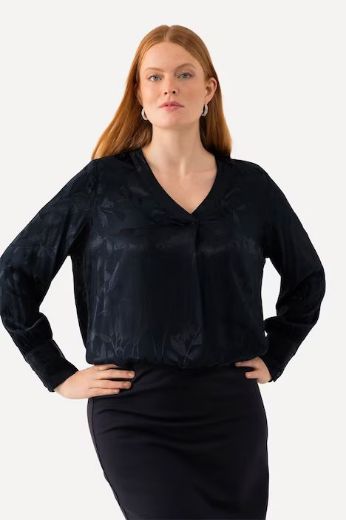 Plus size veliki brojevi Bluza cvjetnog motiva V ovratnik za punije