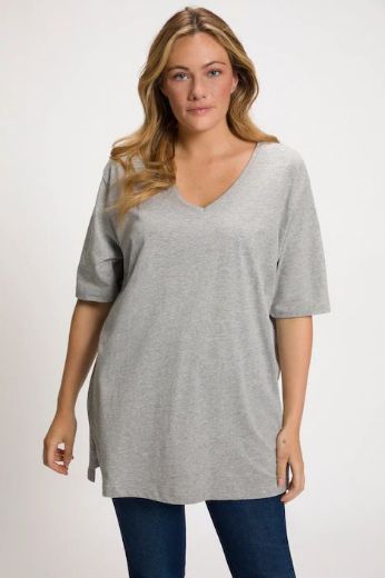 Plus size veliki brojevi Majica V izrez Basic za punije