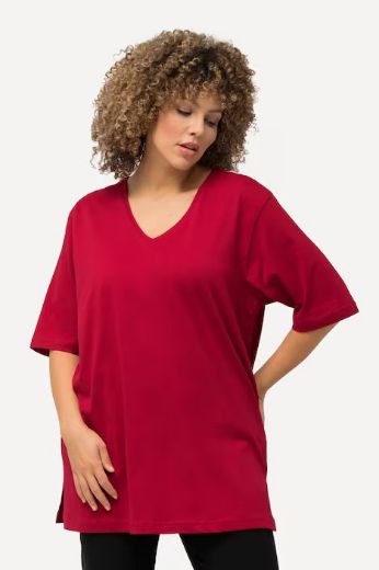 Plus size veliki brojevi Majica V izrez Basic za punije