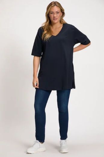 Plus size veliki brojevi Majica V izrez Basic za punije