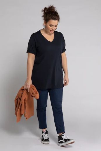 Plus size veliki brojevi Majica V izrez Basic za punije