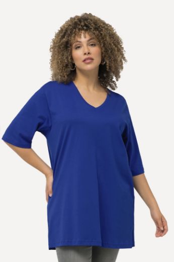 Plus size veliki brojevi Majica V izrez Basic za punije