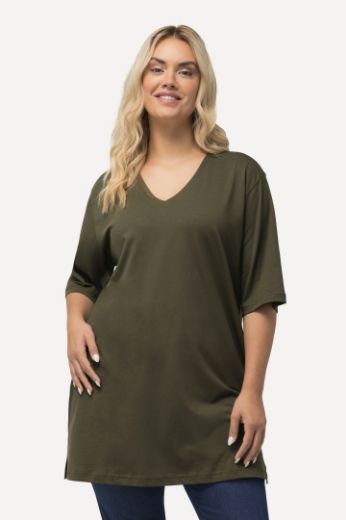 Plus size veliki brojevi Majica V izrez Basic za punije