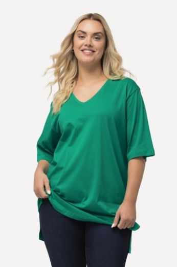 Plus size veliki brojevi Majica V izrez Basic za punije