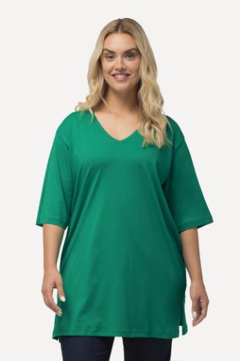 Plus size veliki brojevi Majica V izrez Basic za punije