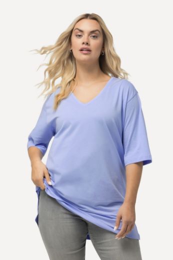 Plus size veliki brojevi Majica V izrez Basic za punije