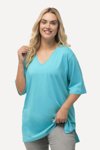 Plus size veliki brojevi Majica V izrez Basic za punije