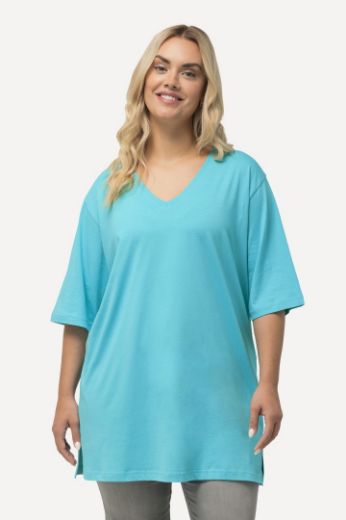 Plus size veliki brojevi Majica V izrez Basic za punije