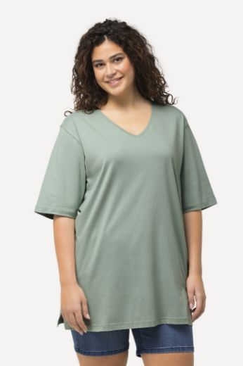 Plus size veliki brojevi Majica V izrez Basic za punije