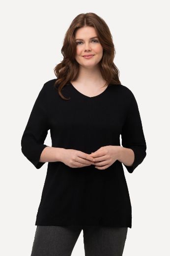 Plus size veliki brojevi Majica V ovratnika 3/4 rukava za punije