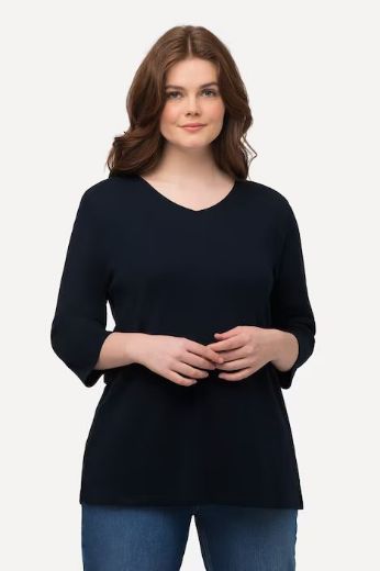 Plus size veliki brojevi Majica V ovratnika 3/4 rukava za punije