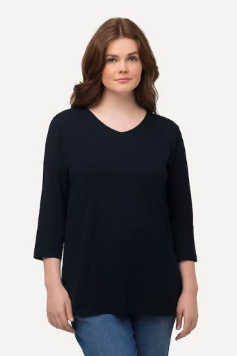 Plus size veliki brojevi Majica V ovratnika 3/4 rukava za punije