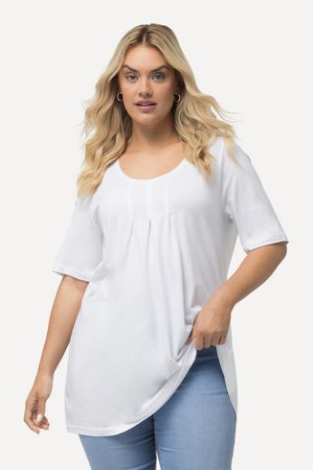 Plus size veliki brojevi Majica s naborima duži model za punije