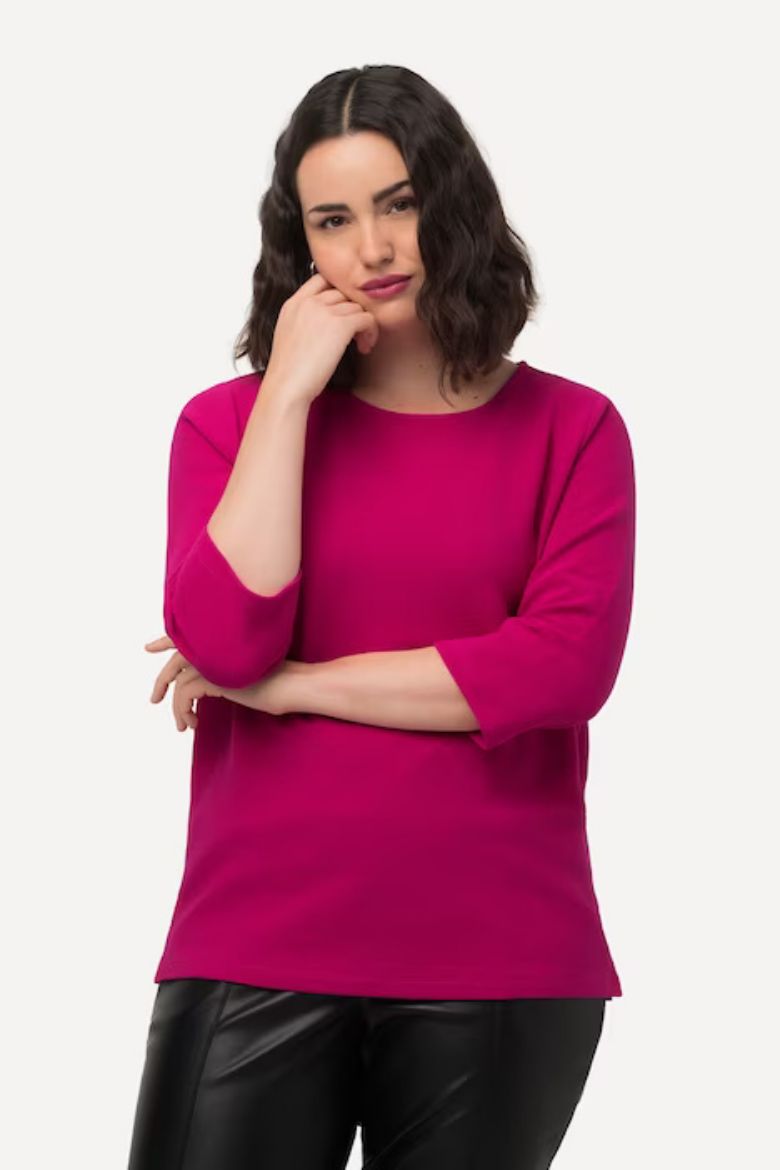 Plus size veliki brojevi Majica okruglog ovratnika 3/4 rukavi za punije