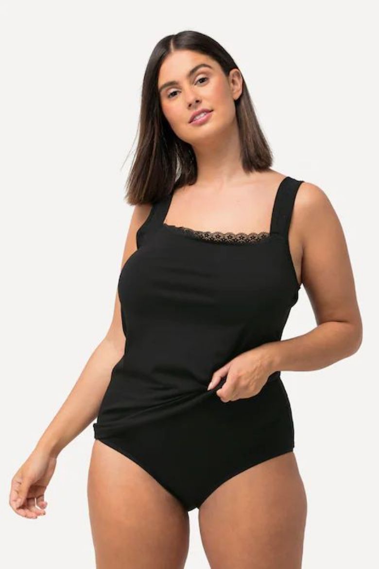 Plus size veliki brojevi Potkošulja s dodatkom čipke za punije