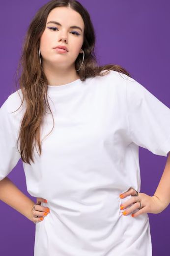 Plus size veliki brojevi Majica dugog kroja kartkih rukava za punije