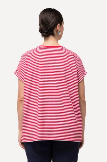 Plus size veliki brojevi Majica V ovratnika kratkih rukava na pruge za punije