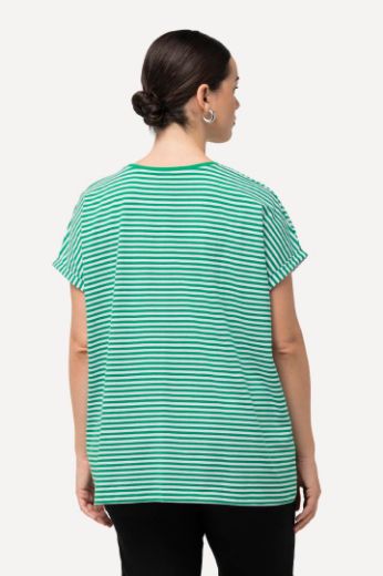 Plus size veliki brojevi Majica V ovratnika kratkih rukava na pruge za punije