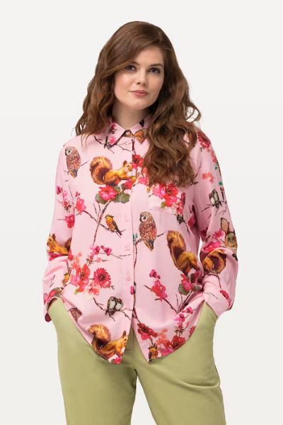 Veliki brojevi Bluza cvjetnog i životinjskog printa dugih rukava moda za punije