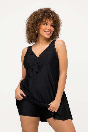 Plus size veliki brojevi Kupaći kostim haljina s resama za punije