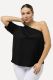 Veliki brojevi Bluza s otvorenim ramenom moda za punije
