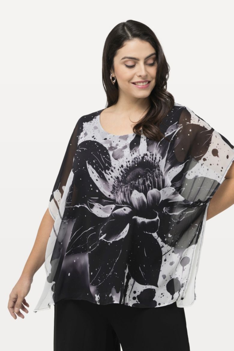 Plus size veliki brojevi Bluza elegantna cvjetnog printa i ukrasnim dodacima za punije