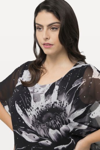 Plus size veliki brojevi Bluza elegantna cvjetnog printa i ukrasnim dodacima za punije