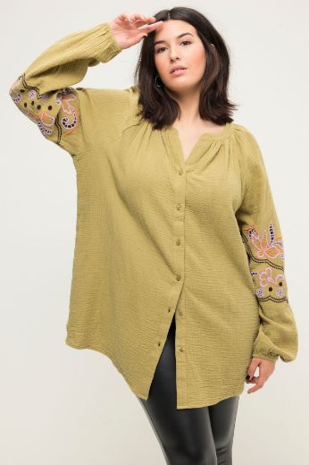 Plus size veliki brojevi Bluza s ukrasnim vezom za punije