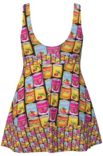 Plus size veliki brojevi Kupaći kostim haljina s printom voća za punije