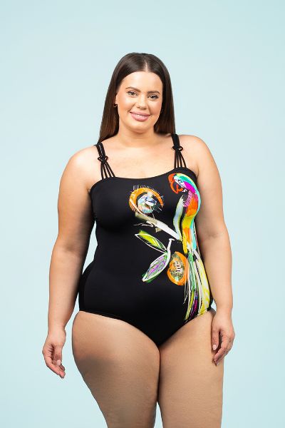 Veliki brojevi Kupaći kostim jednodijelni s  printom ptice moda za punije