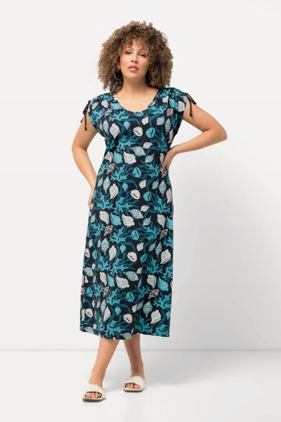 Veliki brojevi Haljina s podesivim naramenicama širokog A kroja V izrez moda za punije